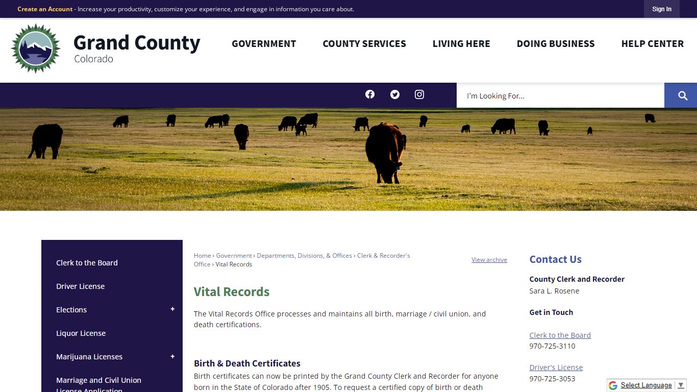 Vital Records | Grand County, CO - Official Website